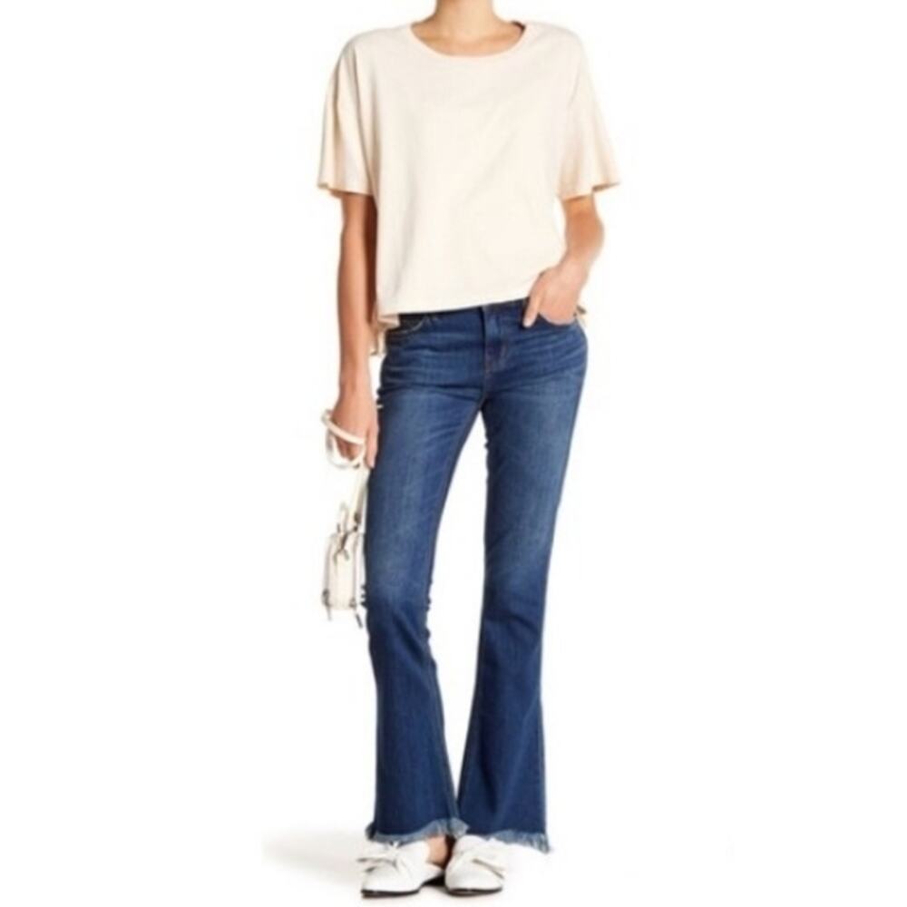 CURRENT/ELLIOTT The Flip Flop boot cut raw hem blue jeans in Westry Size 24 NEW - Picture 9 of 9